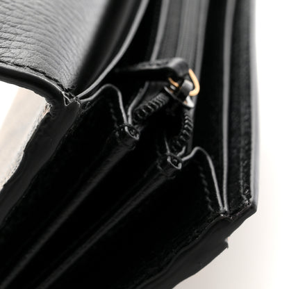 Gucci Dollar Calfskin GG Supreme Monogram GG Marmont Continental Wallet Black Beige Ebony 8 of 9