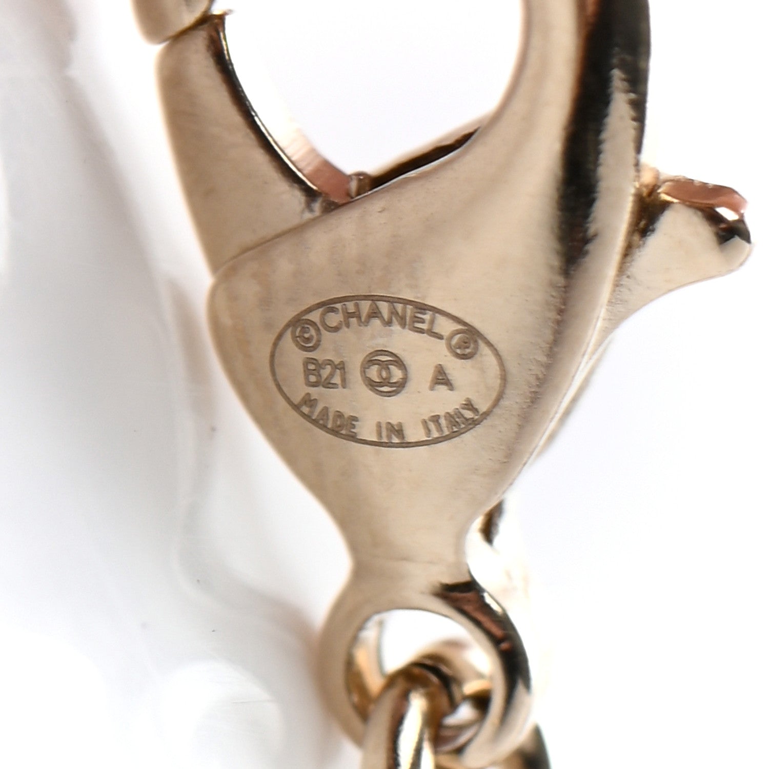 Chanel Pearl Logo Necklace Gold 6 of 6