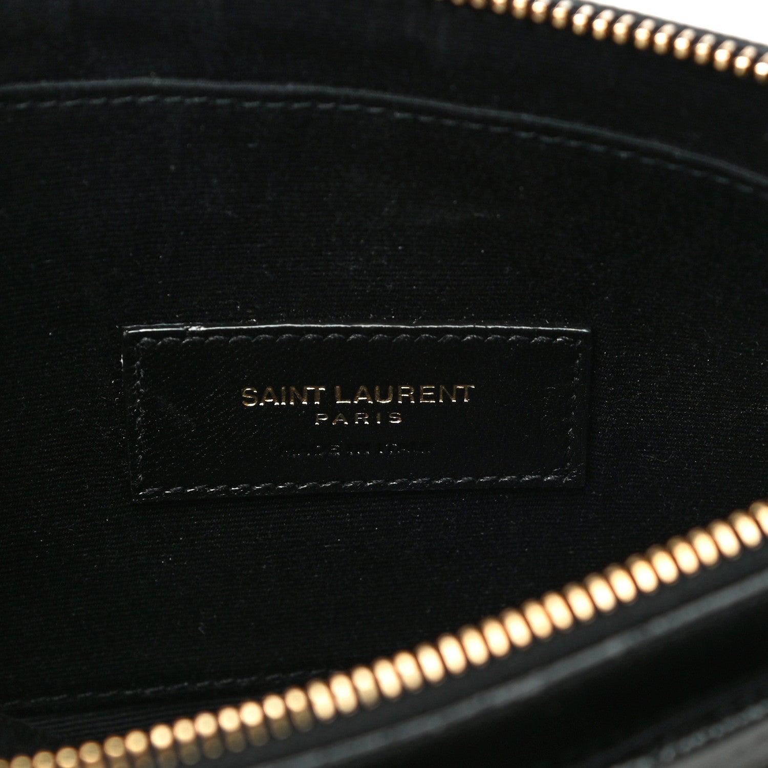 Saint Laurent Grain De Poudre Chevron Monogram Large Bill Pouch Black 6 of 10