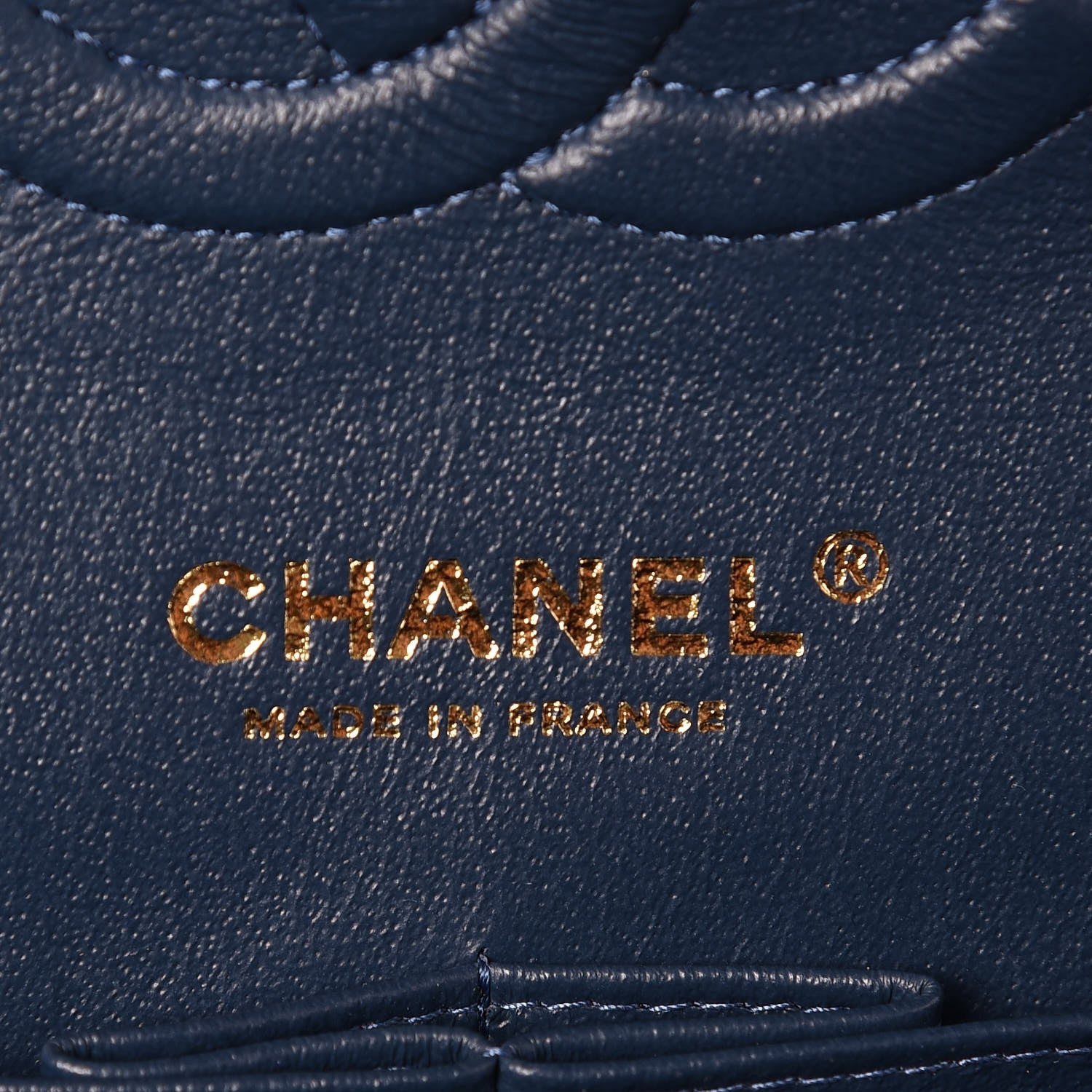 Chanel Metallic Caviar Quilted Medium Double Flap Dark Blue 7 of 8