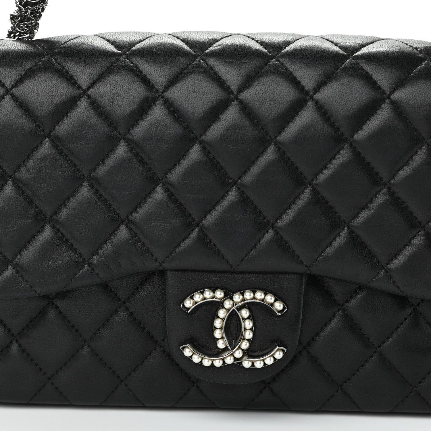 Chanel Lambskin Medium Westminster Pearl Flap Black 8 of 10