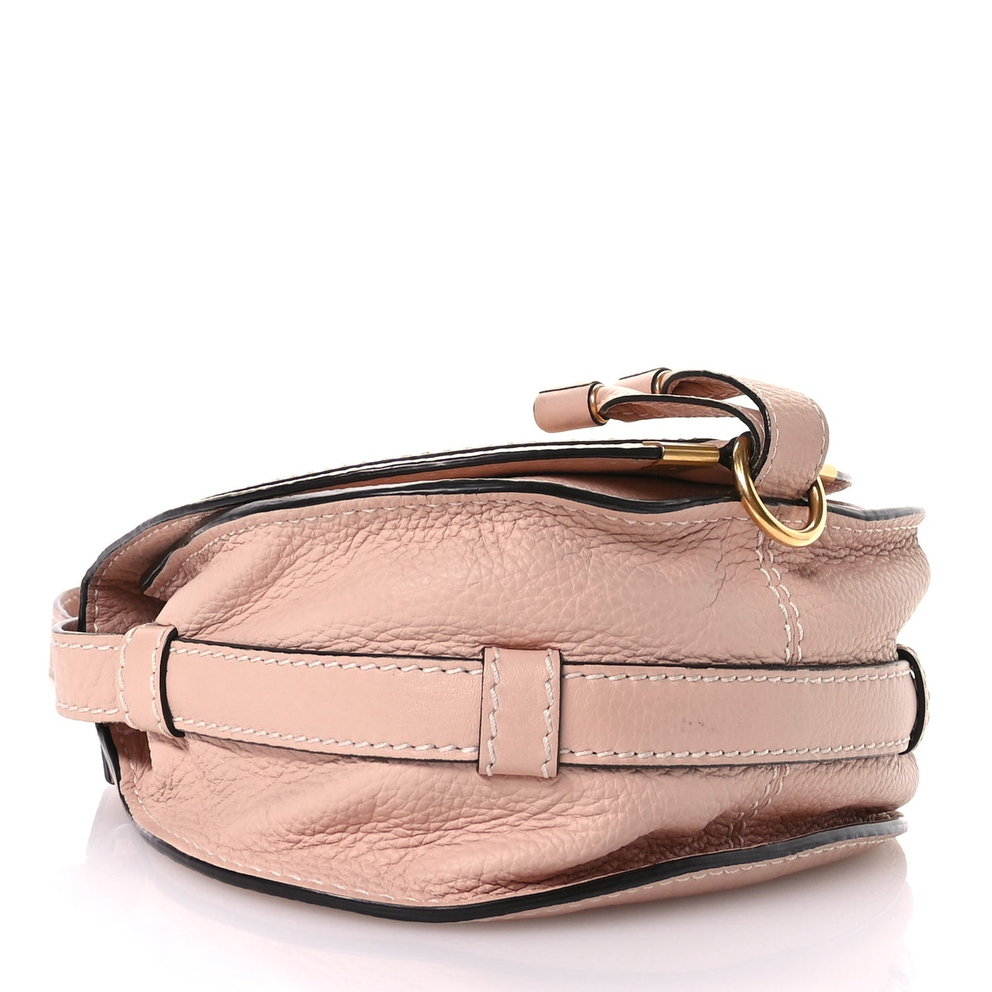 Calfskin Mini Marcie Round Crossbody Bag Blush Nude