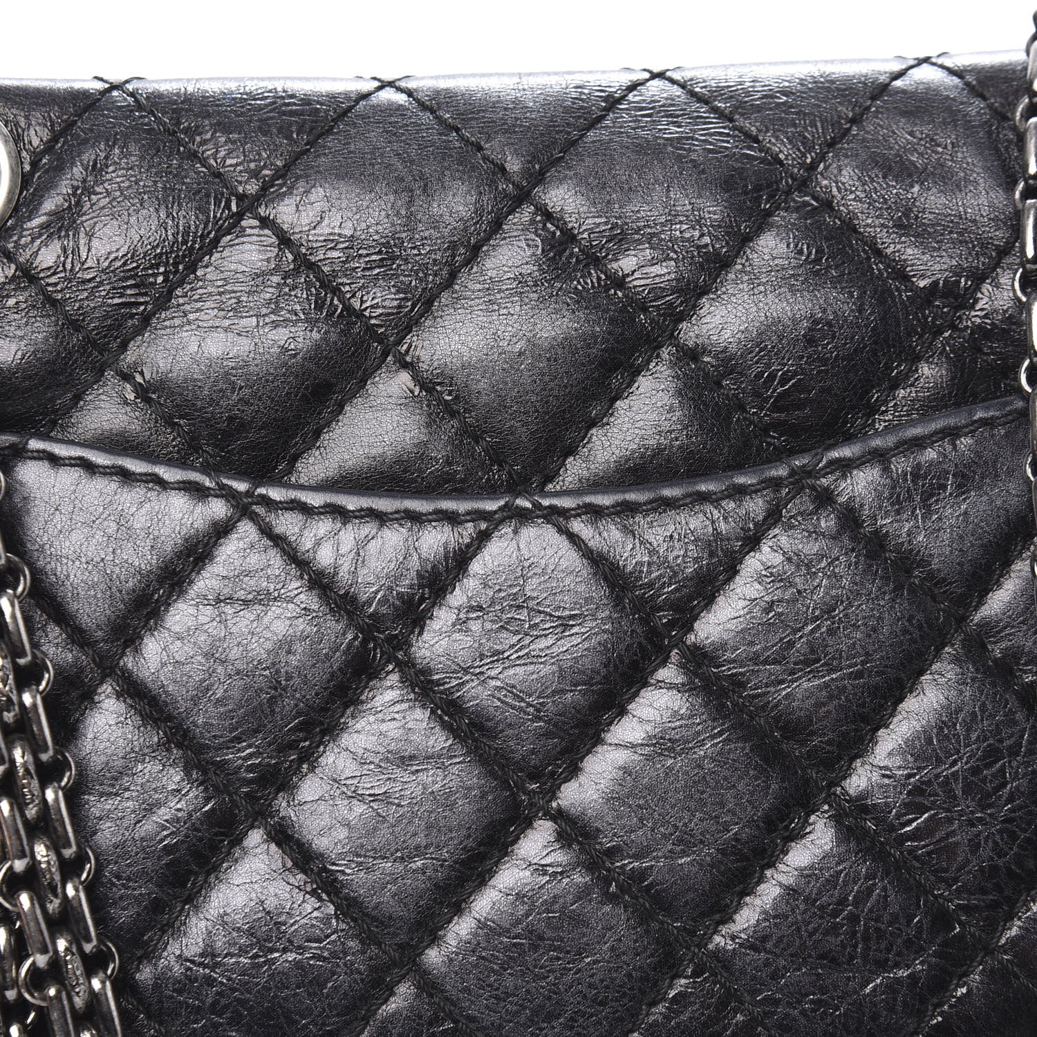 Chanel Iridescent Calfskin Quilted 2.55 Reissue 224 Flap Black 10 of 13