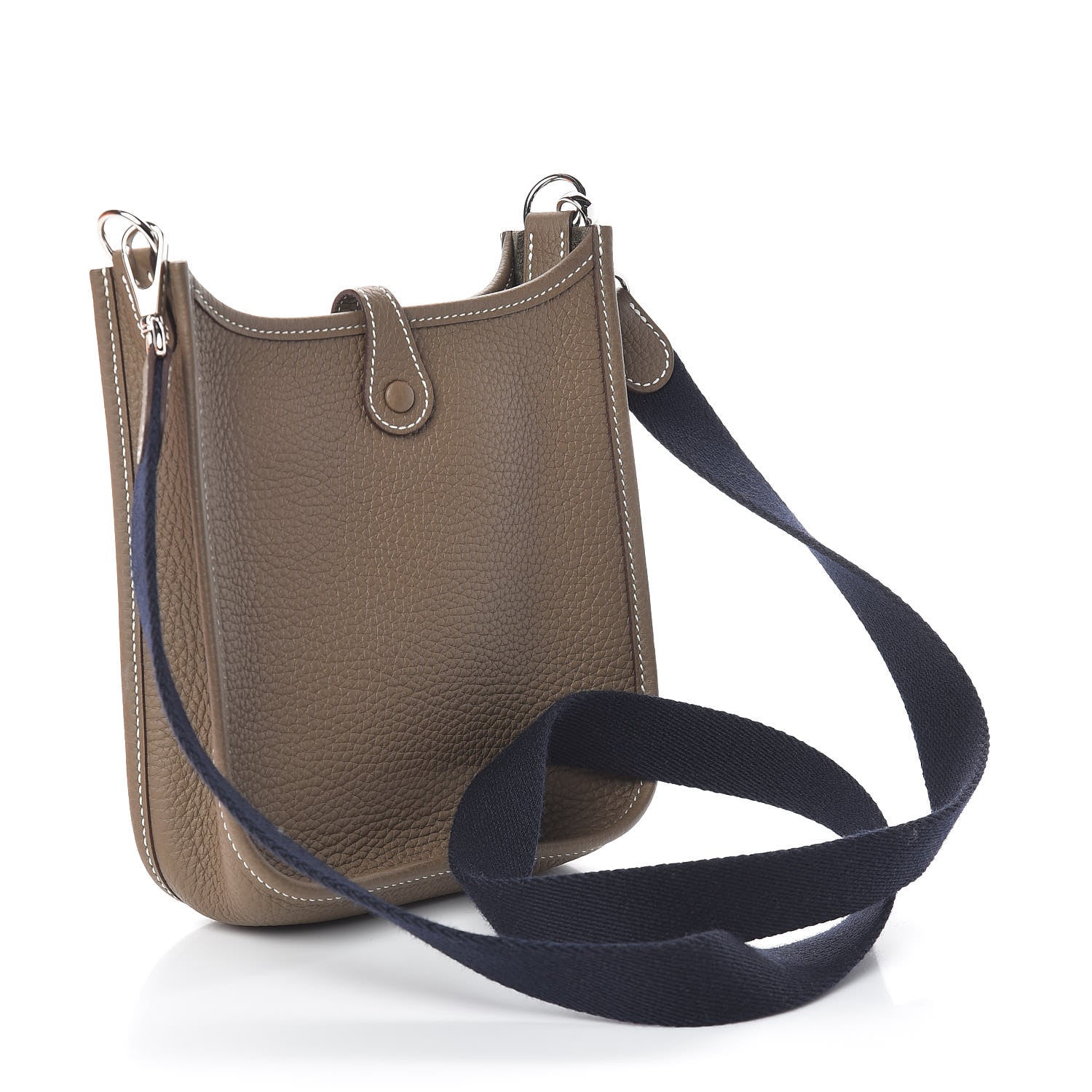Hermes Taurillon Clemence Amazone Evelyne TPM Etoupe Bleu Indigo 3 of 9