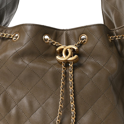 Chanel Caviar Quilted Medium Chanel 25 Handbag Dark Khaki 9 of 11