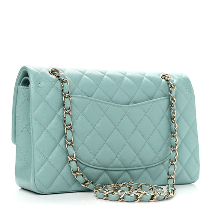 Chanel Caviar Quilted Medium Double Flap Light Blue 3 of 11