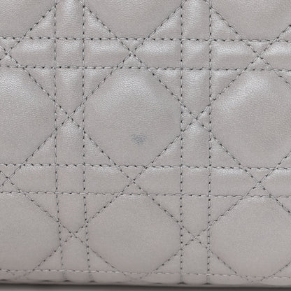 Christian Dior Metallic Lambskin Cannage Large Lady Dior Light Grey 11 of 14