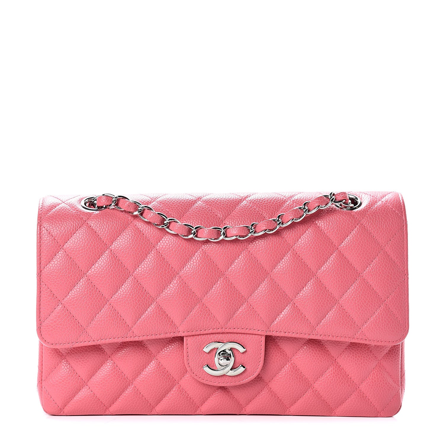 Chanel Caviar Quilted Medium Double Flap Dark Pink 1 of 11