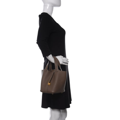 Hermes Taurillon Clemence Picotin Lock 18 PM Etoupe 2 of 9