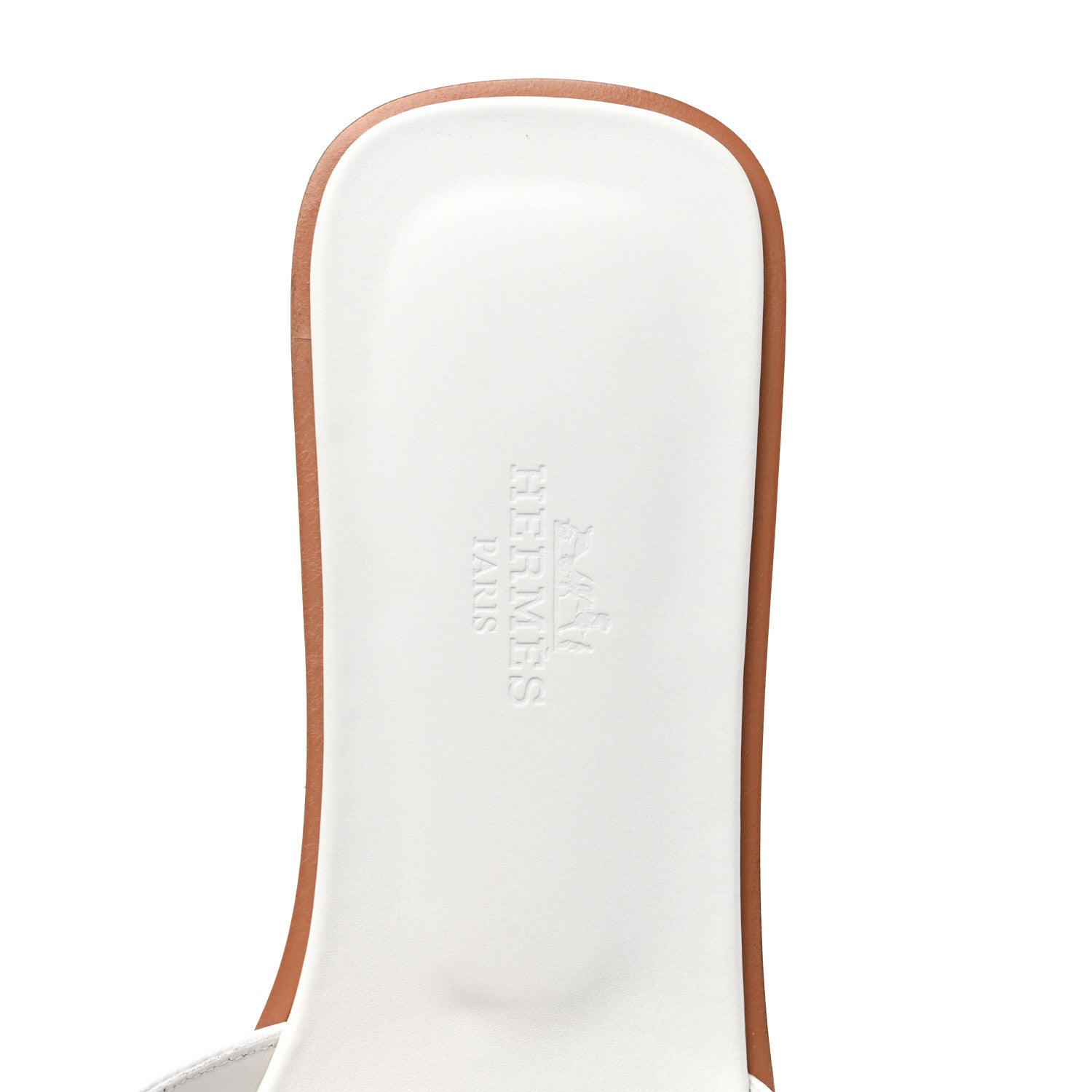 Hermes Box Calfskin Oran Sandals 38.5 White 7 of 8