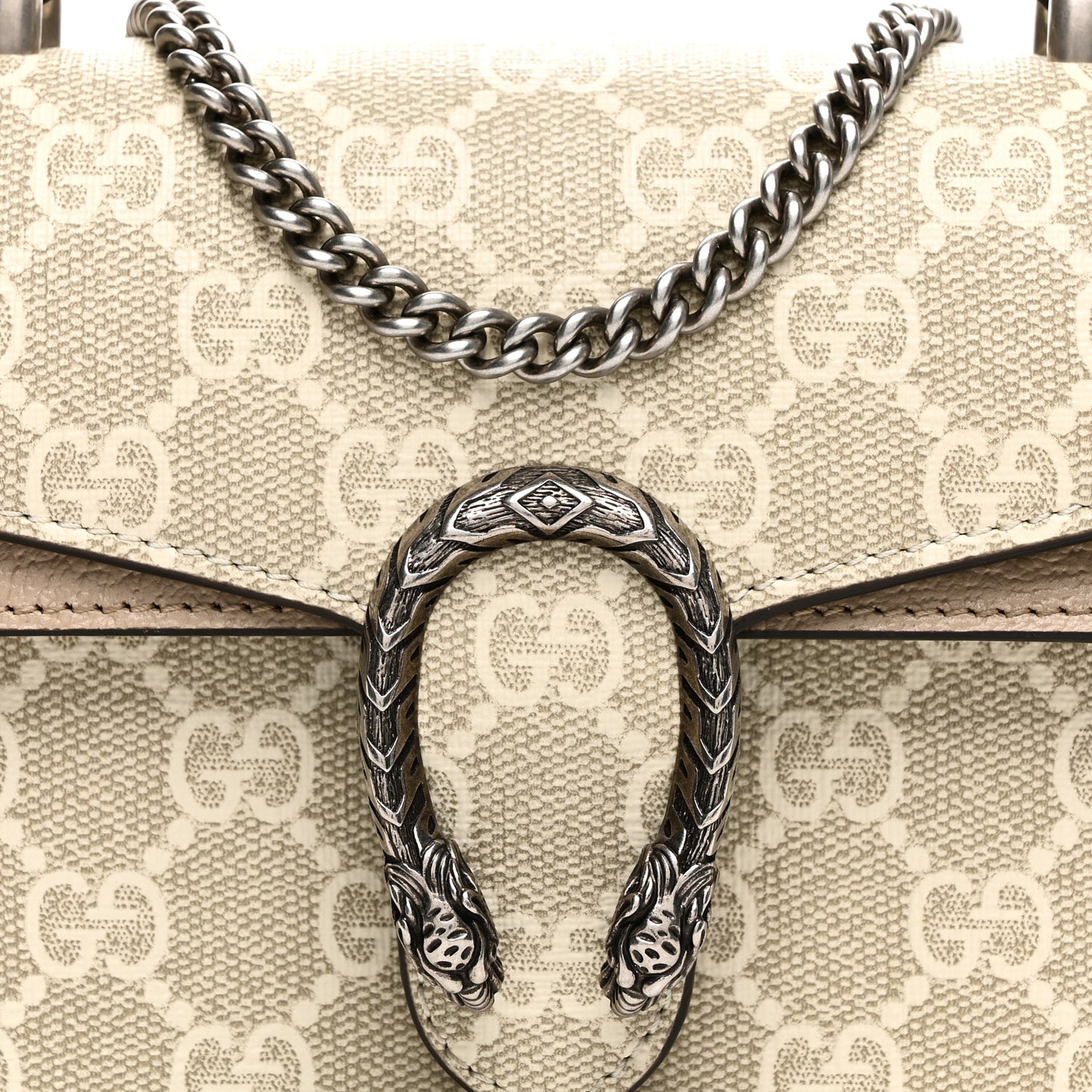 GG Supreme Monogram Mini Dionysus Top Handle Bag Beige Mystic White Oatmeal