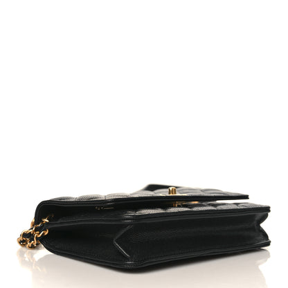 Chanel Caviar Quilted Twist Your Buttons Wallet On Chain WOC Black 3 of 9