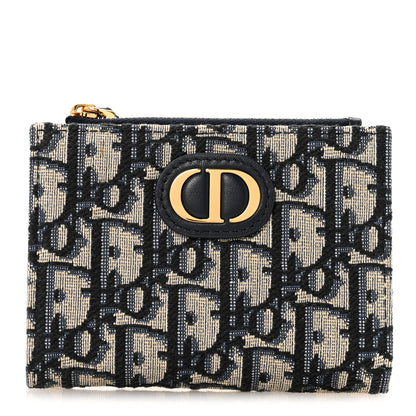 Christian Dior Oblique 30 Montaigne Dahlia Wallet Blue 1 of 8