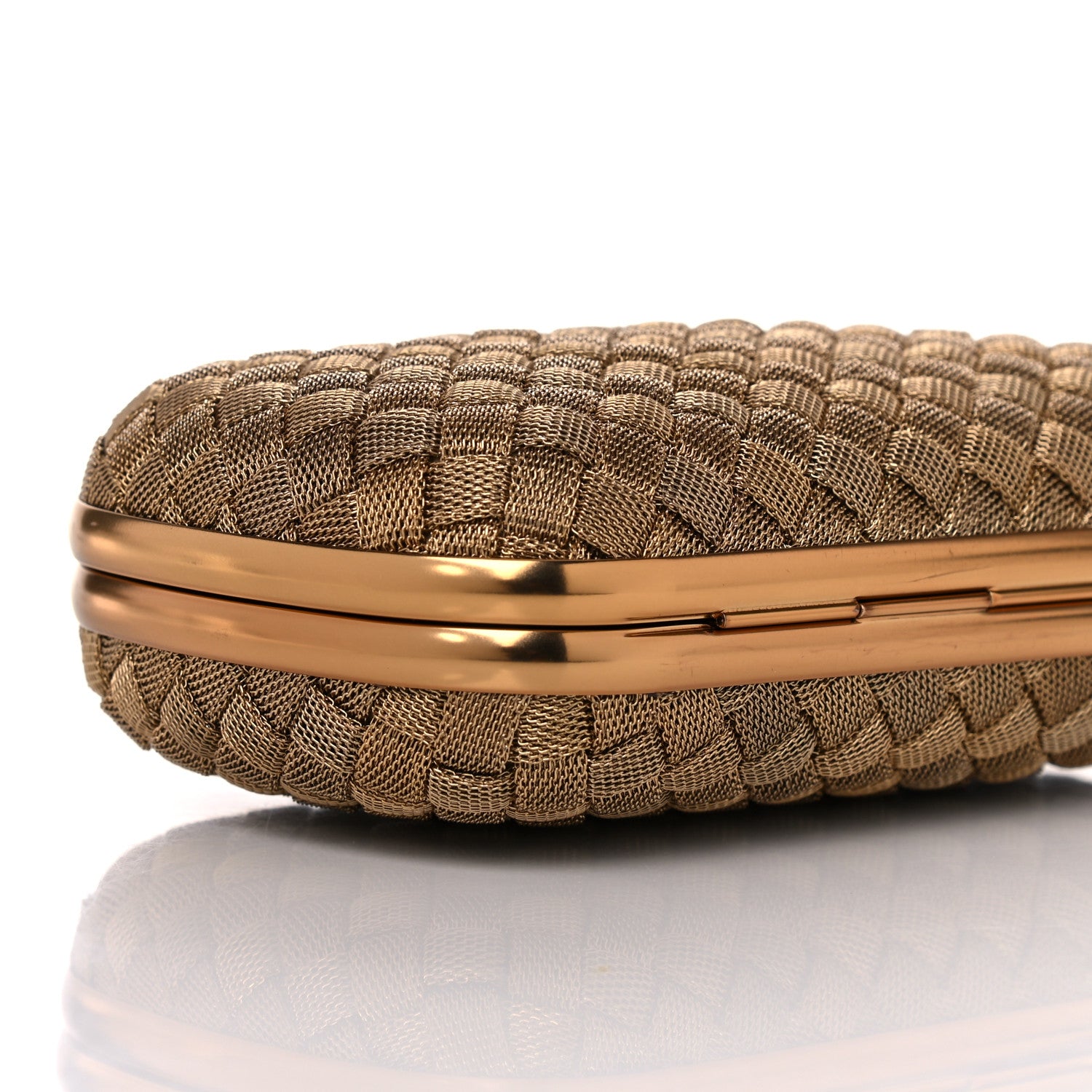 Bottega Veneta Intreccio Oro Bruciato Knot Clutch 7 of 8