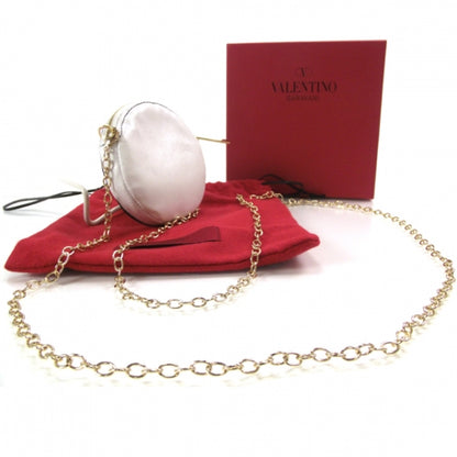 Valentino Garavani Leather Rosette Small Chain Strap Bag White 3 of 8