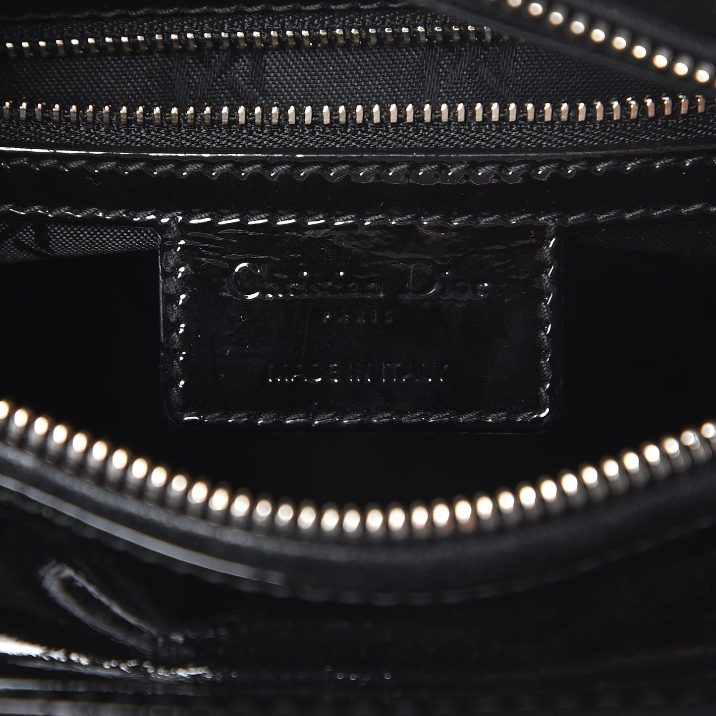 Patent Cannage Medium Lady Dior Black