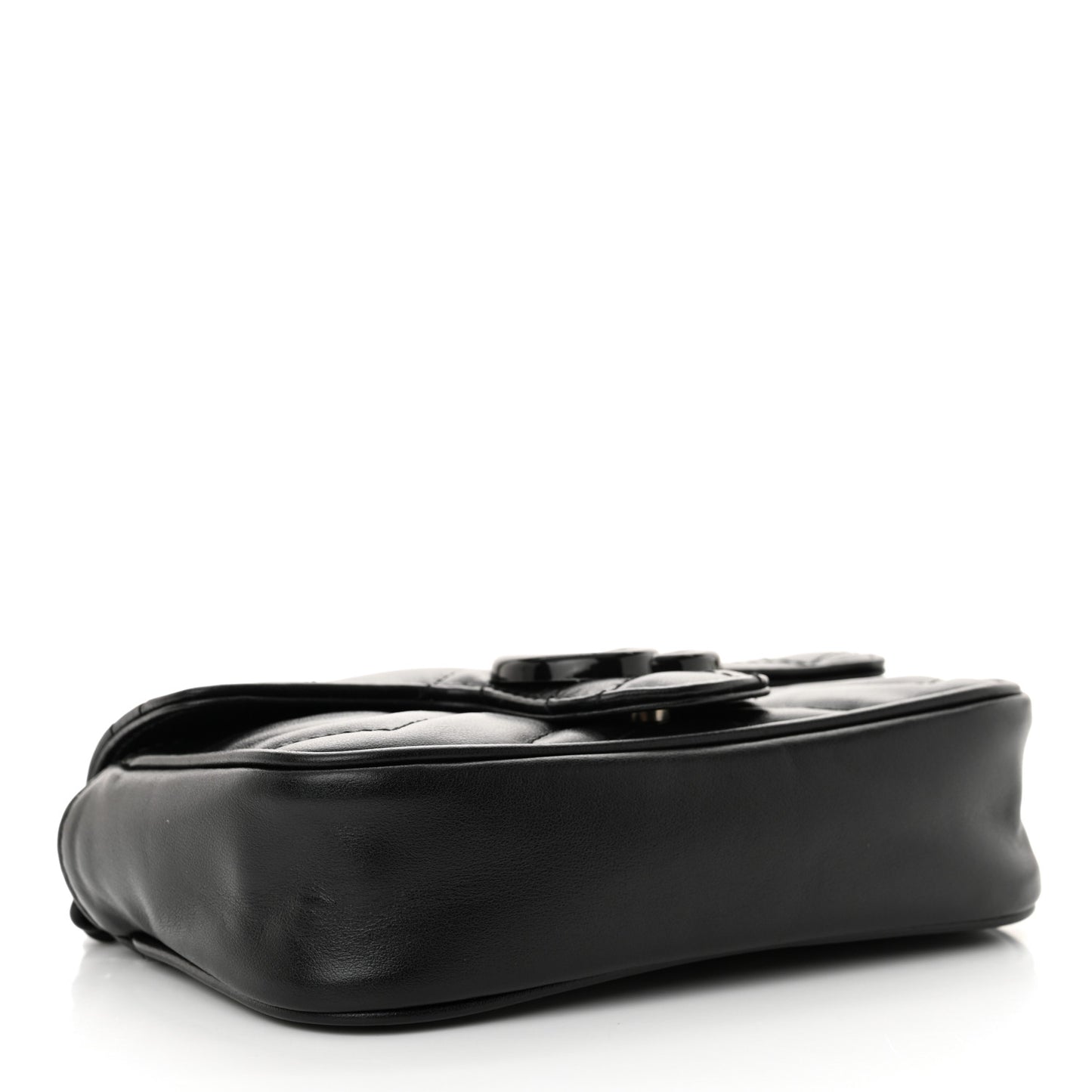 Calfskin Matelasse Monochrome GG Marmont Chain Belt Bag Black