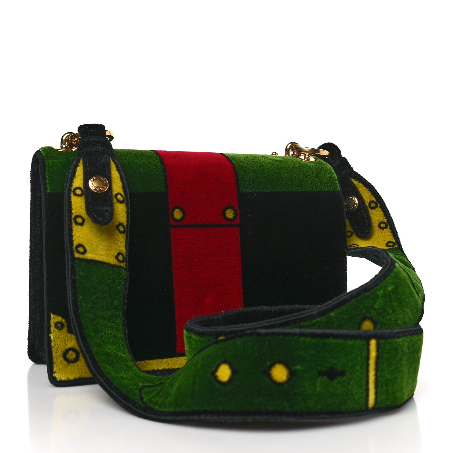 Prada Velluto Ricamo Cahier Shoulder Bag Black 3 of 8