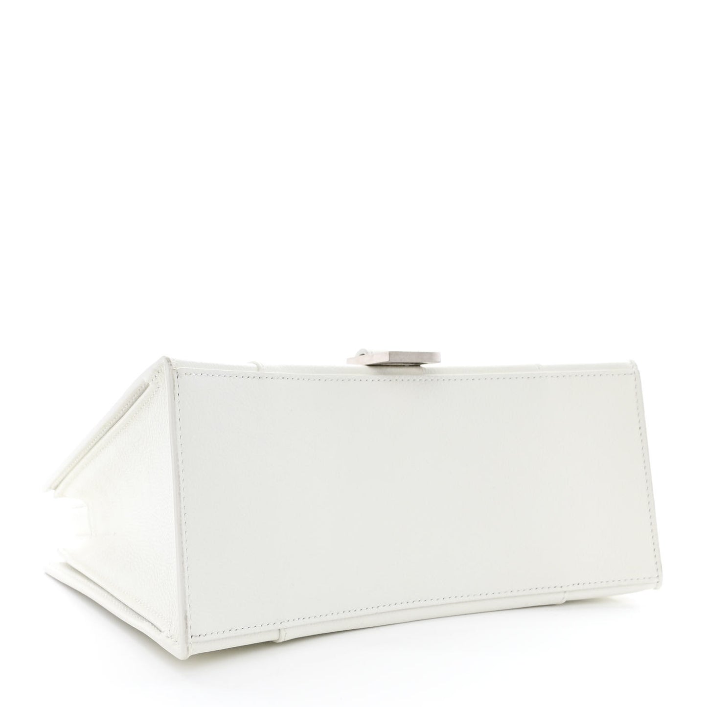 Grained Calfskin XS Hourglass East West Tote White