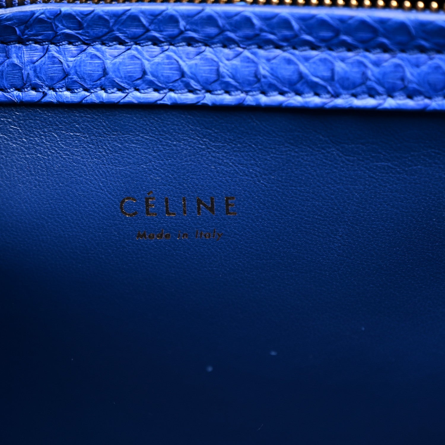 Celine Snakeskin Medium Phantom Luggage Blue 5 of 13
