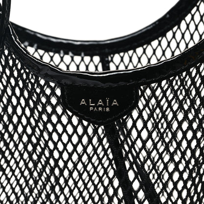 Alaia Fishnet Patent Calfskin Medium One Piece Bag Black 9 of 11