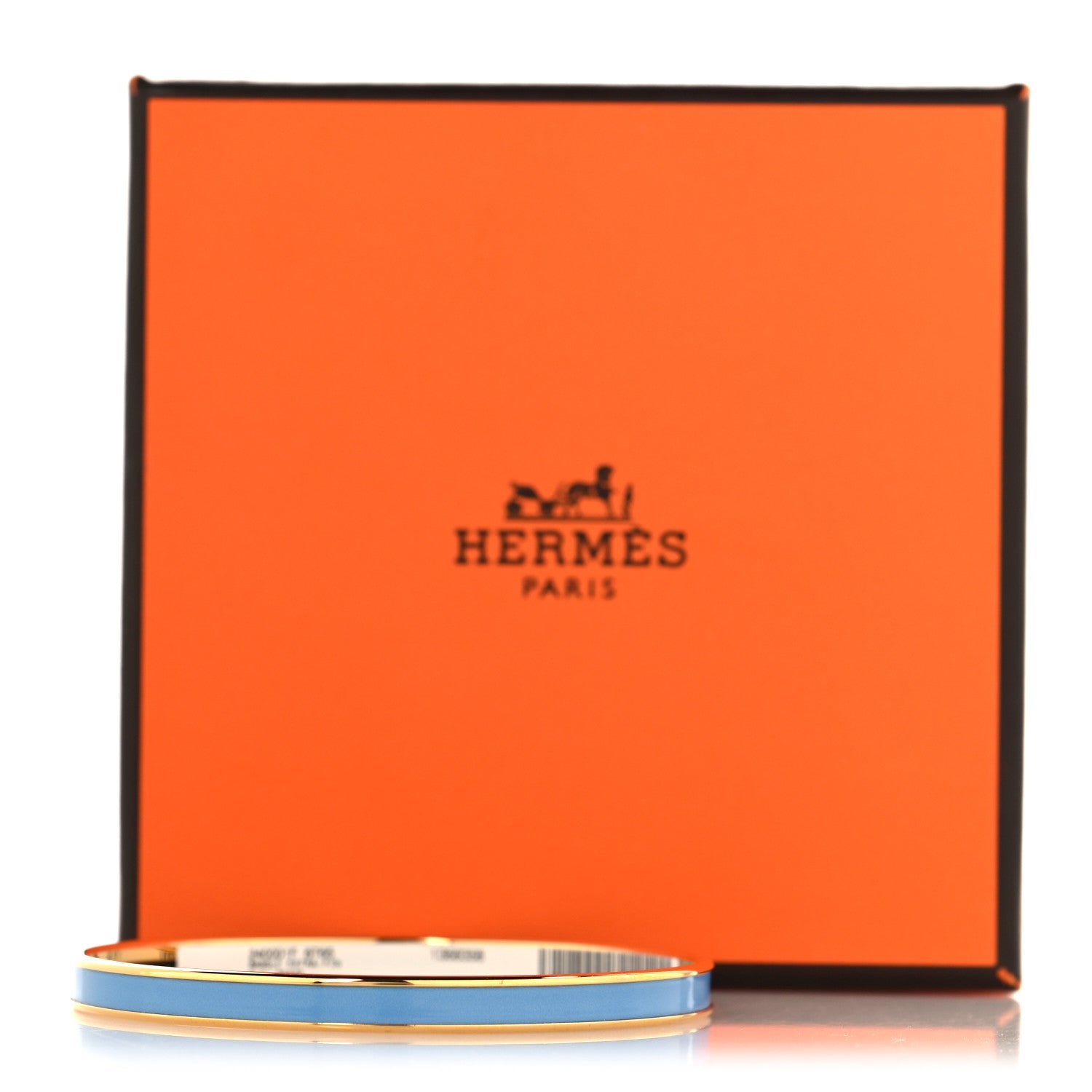 Hermes Enamel Printed Extra Narrow Uni Bracelet 62 Bleu Orage 5 of 5