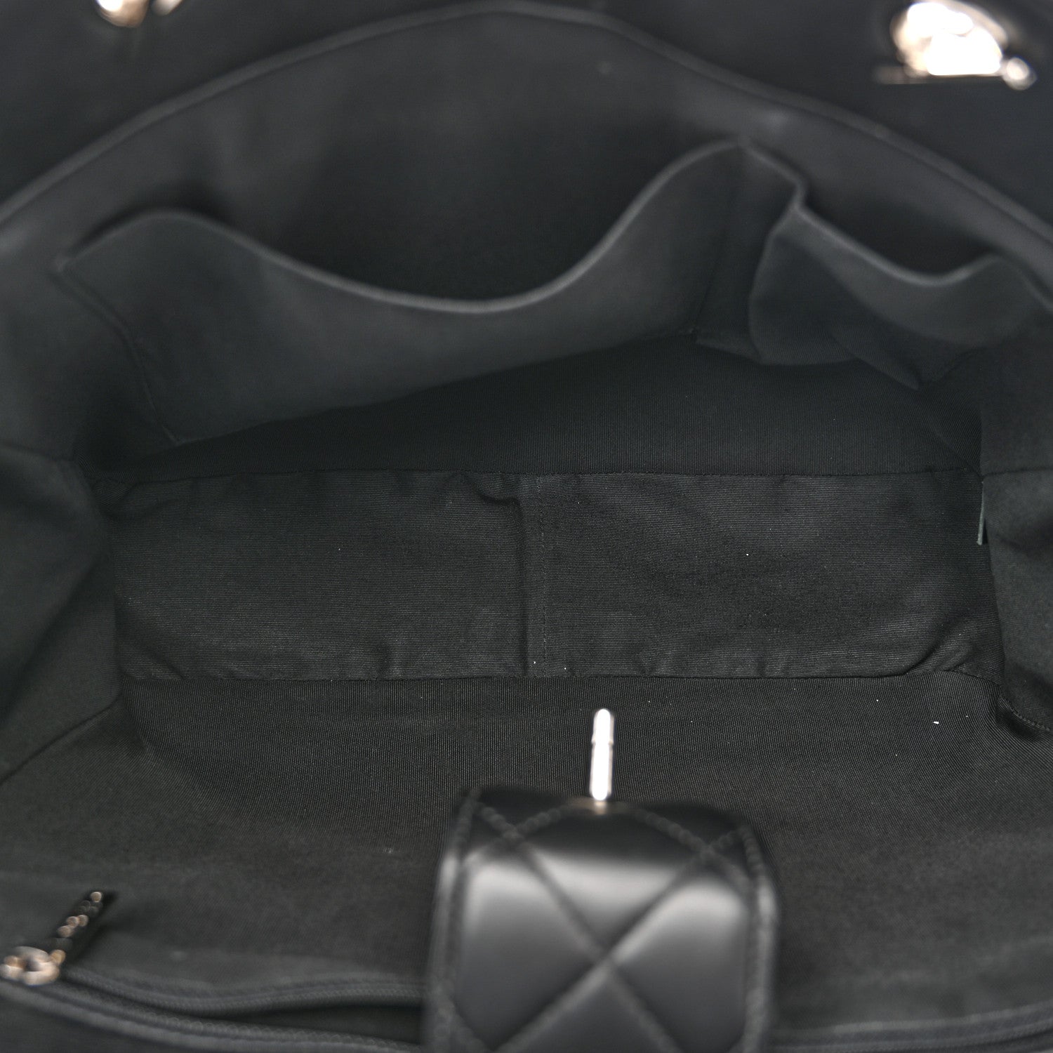Chanel Calfskin Quilted Large CC Shopping Tote Black 5 of 12