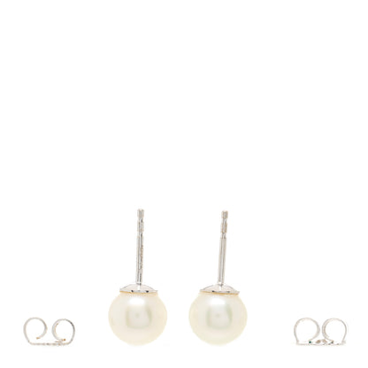 Mikimoto 18K White Gold Akoya Pearl 7.5mm Stud Earrings 2 of 3