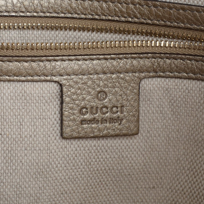 Gucci Metallic Pebbled Calfskin Medium Soho Shoulder Bag Golden Beige 6 of 8