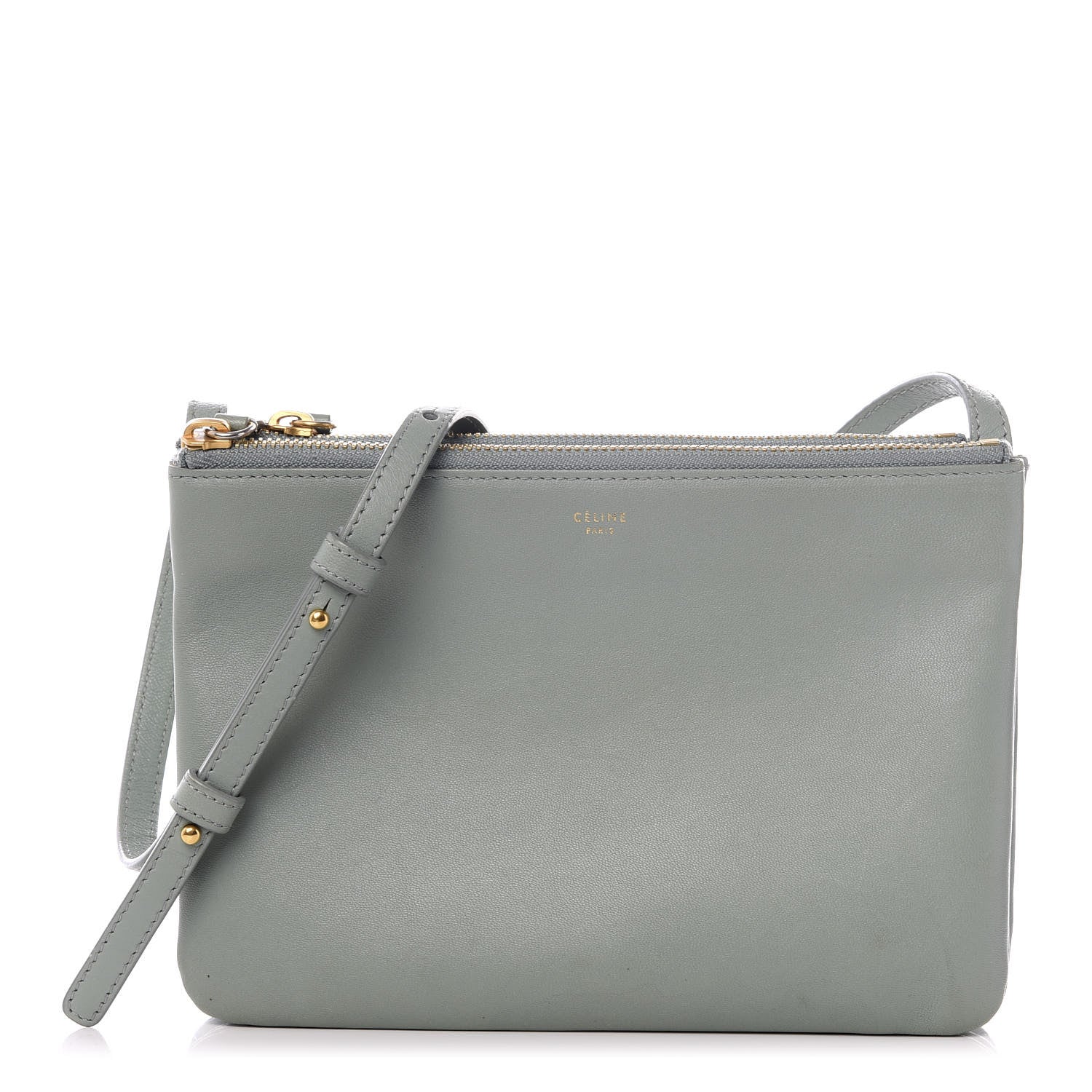 Celine Lambskin Small Trio Crossbody Bag Celadon 1 of 10