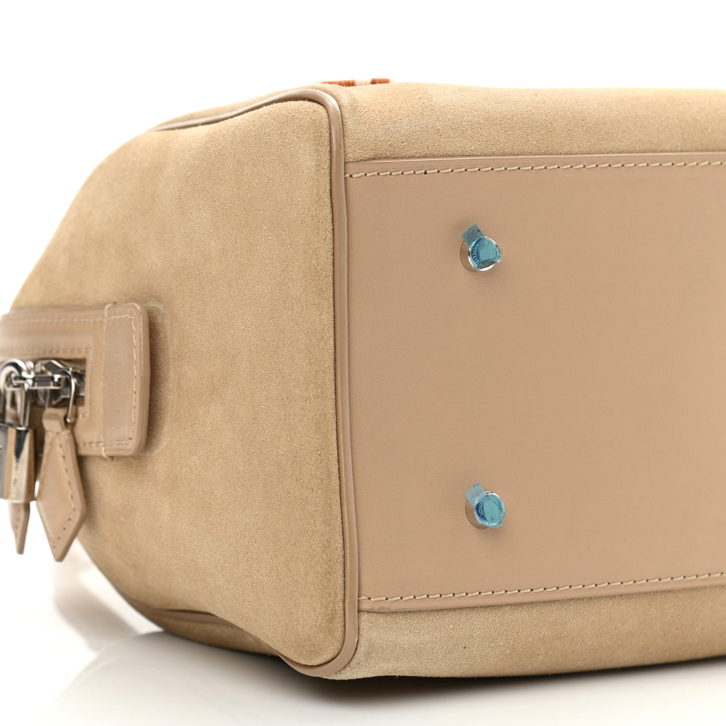 Suede Cubic Illusion Fleur Speedy Cube PM Beige