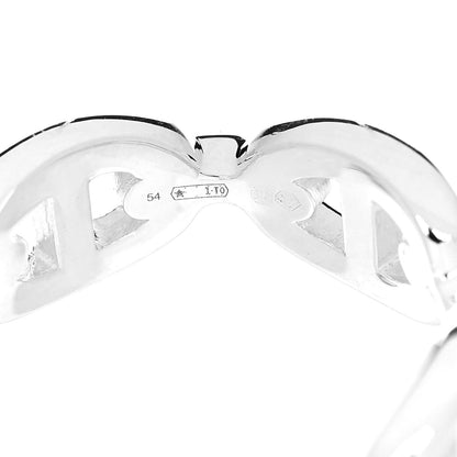 Hermes Sterling Silver PM Chaine d'Ancre Enchainee Band Ring 54 7 6 of 9