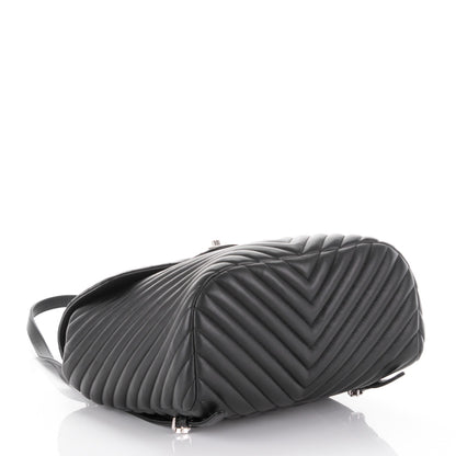 Chanel Calfskin Chevron Quilted Large Urban Spirit Backpack Black 4 of 7