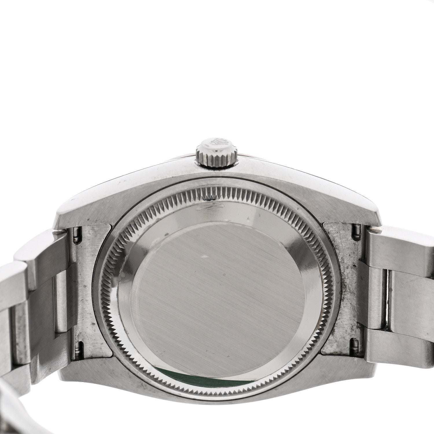 Rolex Stainless Steel 18K White Gold Diamond 34mm Oyster Perpetual Date Watch Silver 115234 4 of 5