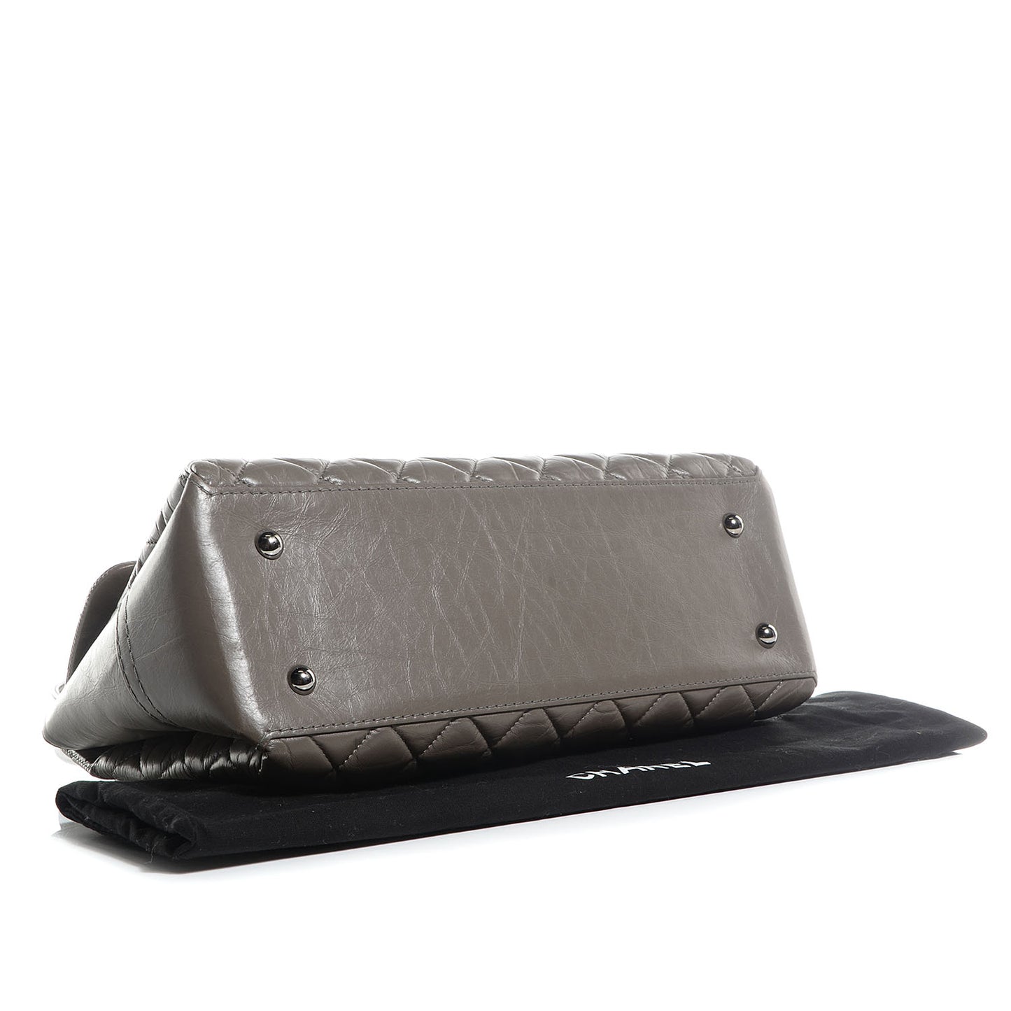 Aged Calfskin Medium Lady Pearly Flap Grey