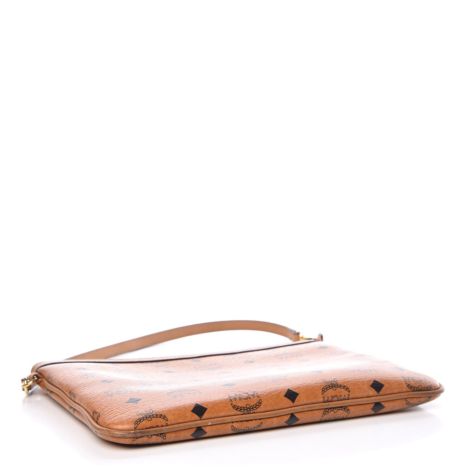 MCM Visetos Liz Shopper Tote Pouch Cognac 4 of 13