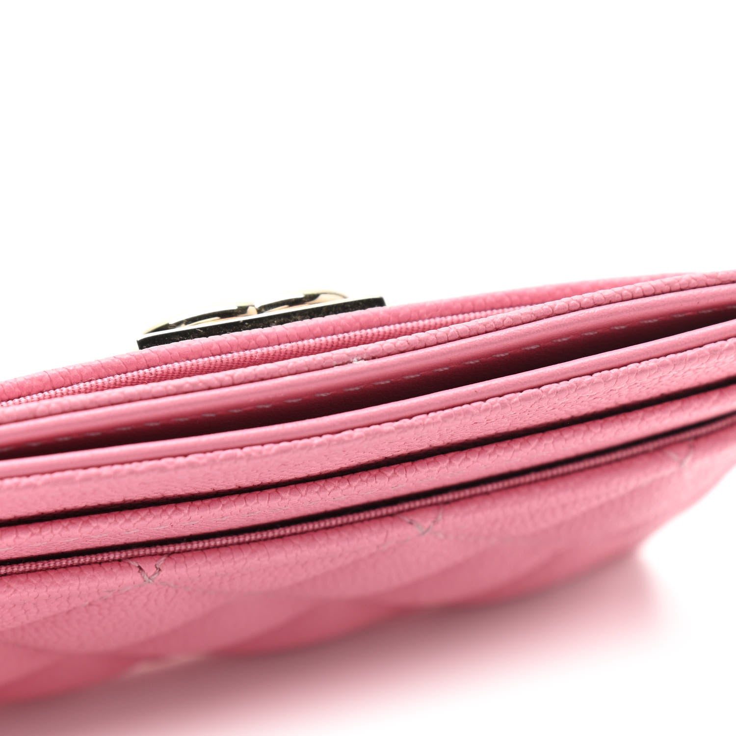 Chanel Caviar Quilted Boy Card Holder Pink 11 of 11