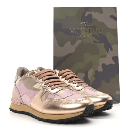 Valentino Garavani Metallic Nappa Suede Camouflage Womens Rockrunner Sneakers 36 Multicolor 9 of 9