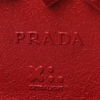 Prada Spazzolato Rois Re-Nylon Metal Triangle Logo Mens Monolith Pouch Pocket 60mm Combat Boots 9.5 Scarlatto 7 of 7