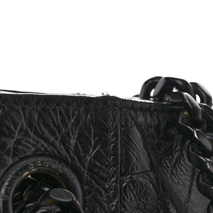 Saint Laurent Calfskin Crocodile Embossed Monogram Medium Niki Shopping Bag Black 14 of 15