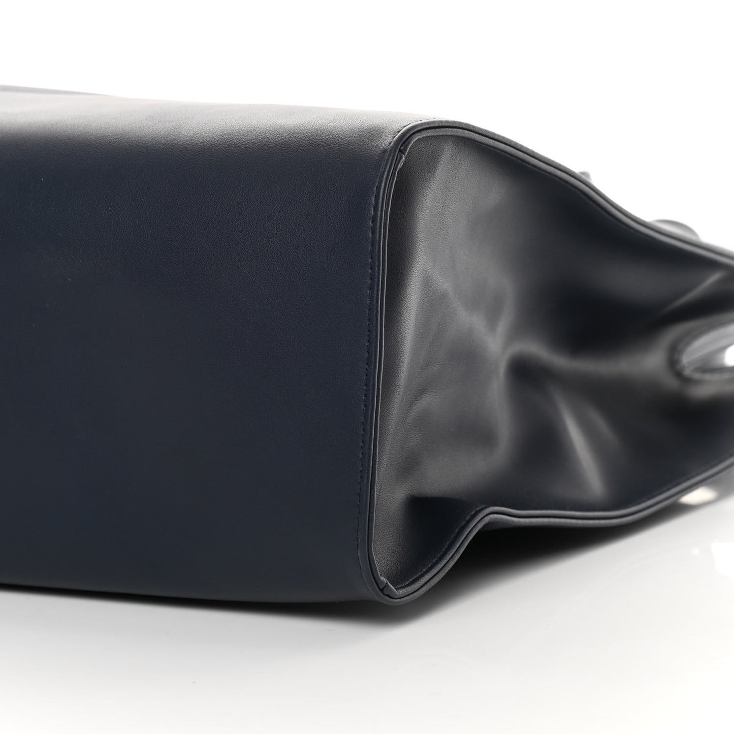 Vegan Leather Medium Shopping Bag Navy