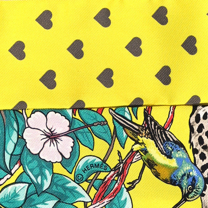 Hermes Silk Jungle Love Love Twilly Jaune Vif Canard 4 of 4