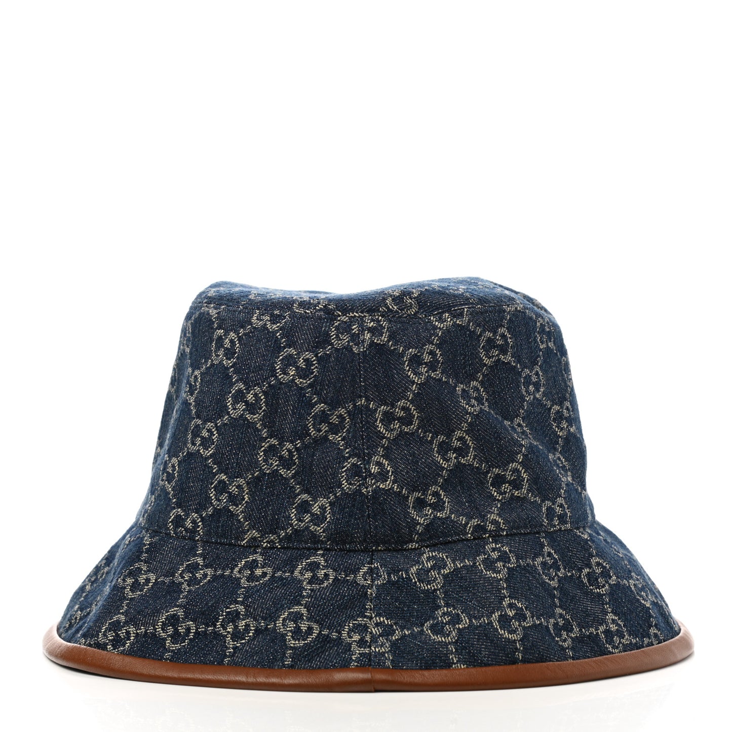 Washed Jacquard Denim Nappa GG Monogram Oscar Bucket Hat XXL Denim Cuir