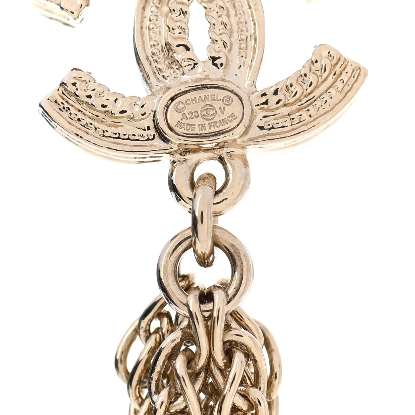 Pearl CC Multi Chain Drop Earrings Gold