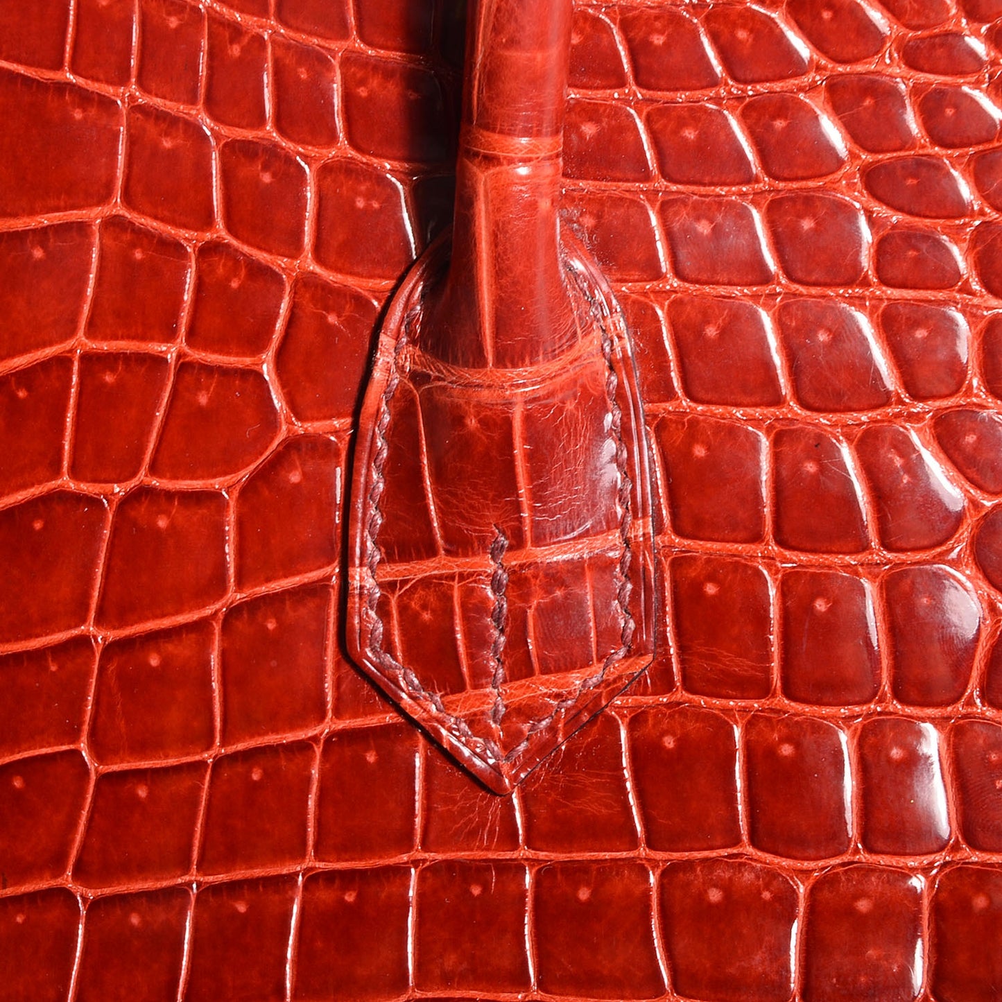 Shiny Porosus Crocodile Birkin 35 Rouge H