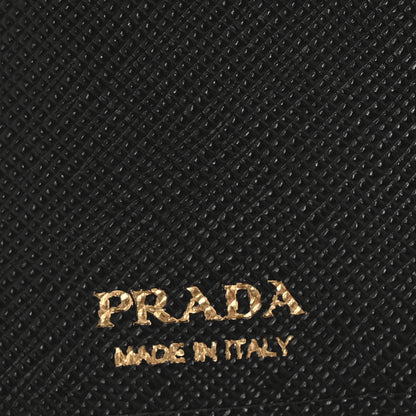 Prada Saffiano Triangle Bi-Fold Compact Wallet Black 6 of 9