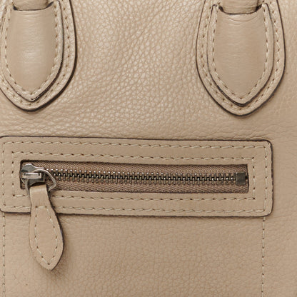 Celine Drummed Calfskin Nano Luggage Dune 8 of 12