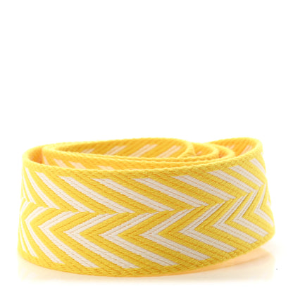 Hermes Toile Swift 50mm Sangle ZigZag Shoulder Strap Jaune De Naples White 2 of 5