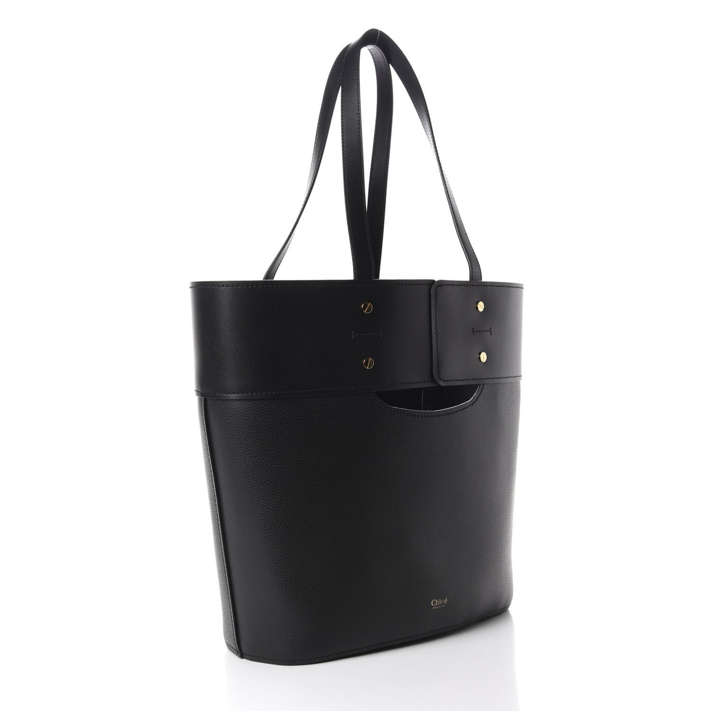 Smooth Grained Calfskin Medium Aby Tote Black