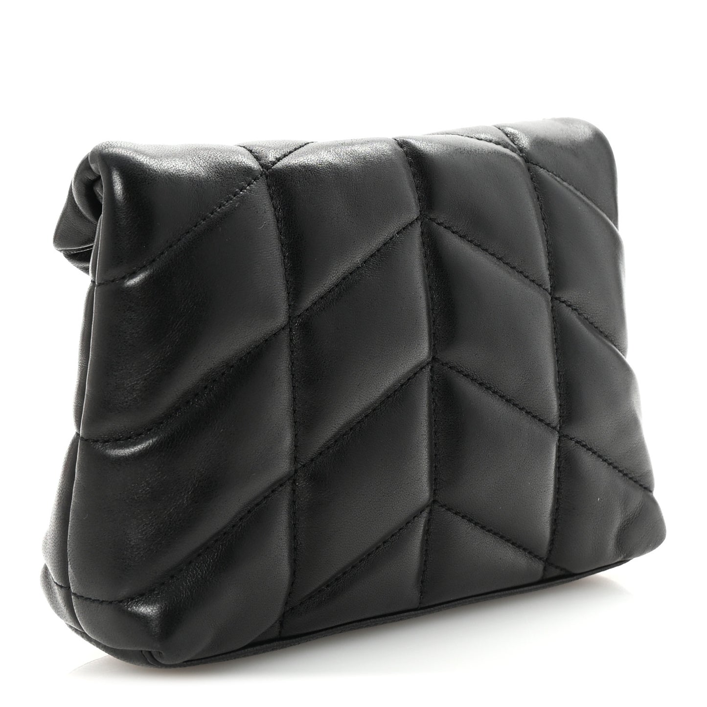 Lambskin Monogram Loulou Puffer Pouch Clutch Black
